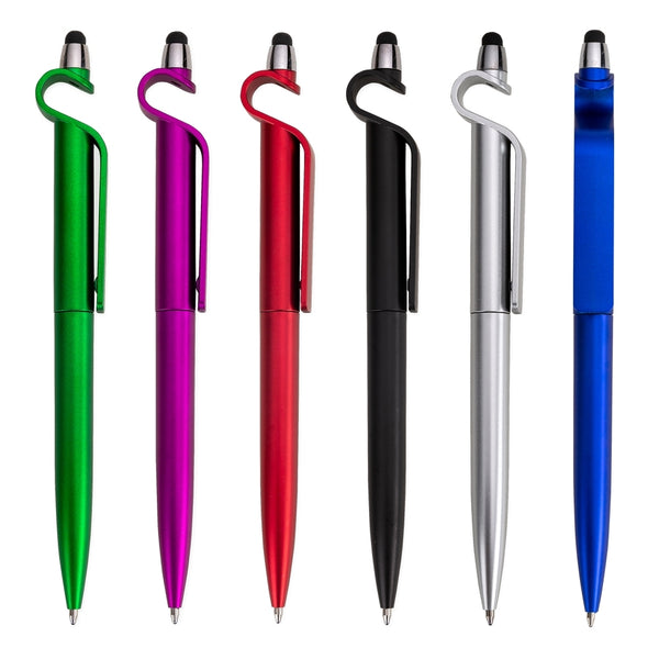 Caneta plástica touch com suporte para celular - ACO 13499B