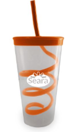 Copo com canudo helicoidal